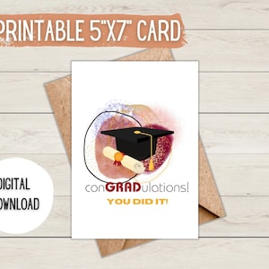 Graduation Card - Printable Instant Download - Digital Card for Graduate - High-Quality PDF JPG - Graduation Gift
