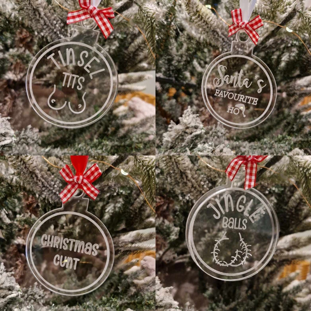 Rude Christmas Tree Bauble Acrylic Bauble Secret Santa Etsy UK