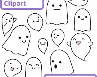 Cute Ghost Clipart - Digital Download - png - jpg