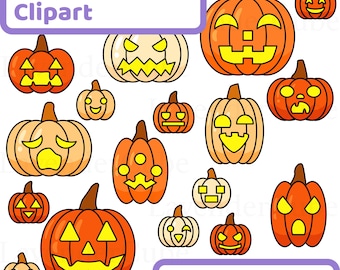 Jack-O'-Lantern Clipart - Digital Download - 300 DPI - png