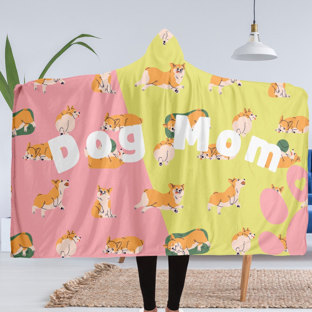 Customizable Hooded Blanket for Dog Mom Dog Lover Blanket Wearable