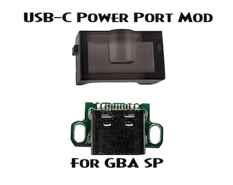 GBA SP USB-C Charger Power Port Mod Clear Black Bevel Game Boy Advance diy