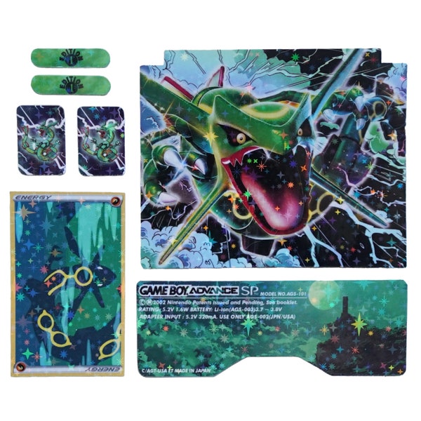 Rayquaza GBA SP Shell Insert Sticker Set Holographic Stars