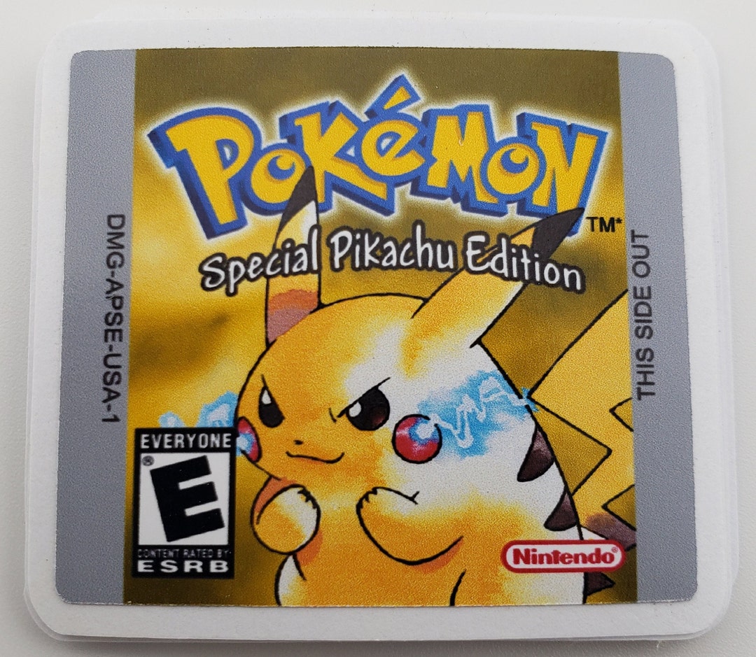 Pokémon Yellow Pikachu Version Gameboy Labels Replacement Label Decal