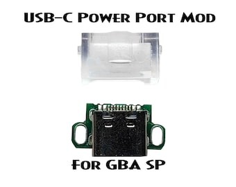 GBA SP USB-C Charger Power Port Mod Clear Bevel Game Boy Advance diy