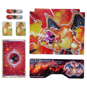 Charizard GBA SP Shell Insert Sticker Set Holographic Stars
