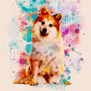 Custom Pet Watercolor Portrait from Dog Photo gift for boyfriend and husband, personalized watercolor painting, wedding, anniversary gift