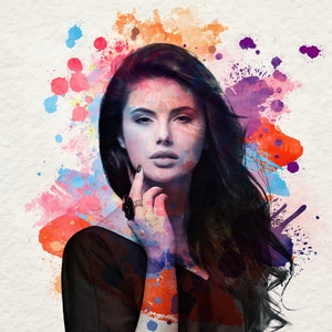 Bestes Geschenk für sie zum Geburtstag - Benutzerdefinierte Aquarellmalerei vom Foto, personalisiertes Aquarellporträt