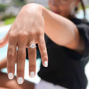 1.50 Carat Round Cut White Gold Solitaire Delicate Promise Moissanite Engagement Ring - 925 Silver & 10K / 14K / 18K Gold over / White  Gold
