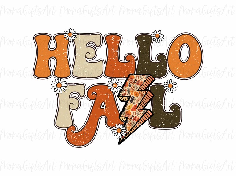 Hello Fall PNG, Fall Png, Pumpkin Season Png, Retro Fall PNG, Fall Png ...