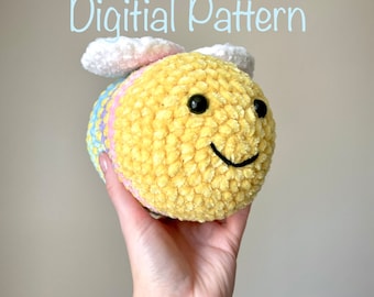 Easy Rainbow Bee Crochet Pattern Digital Download