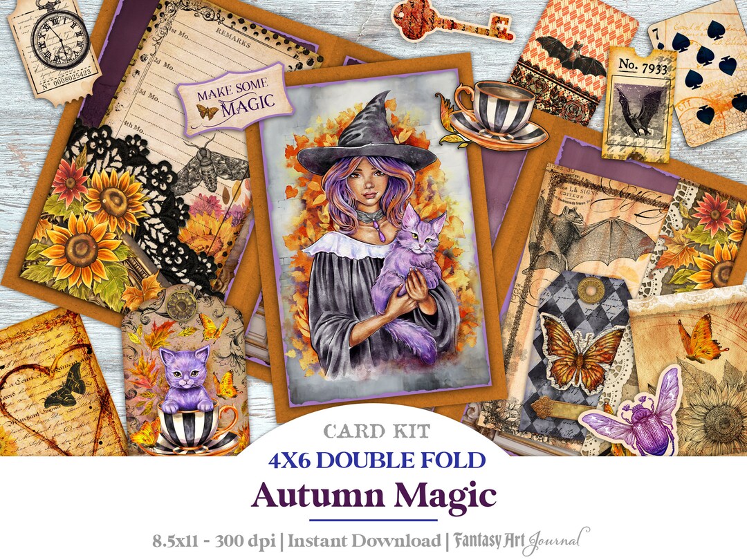 Printable Halloween Card Kit Witch Card 4x6 Card Etsy UK