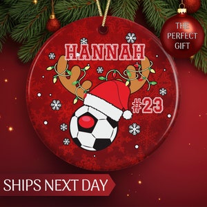 Custom Soccer Ornament, Personalized Christmas Ornament for Soccer Player Gift, Sports Ornament, Soccer Ball Ornament for Soccer Coach Gift