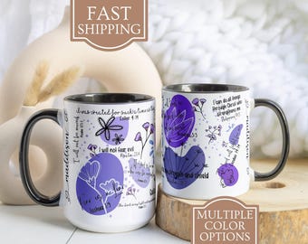 Personalized Christian Affirmation Coffee Cup, Bible Verse Coffee Mug, Christian Gift for Her, Scripture Mug, Bible Study Gifts, Easter Gift