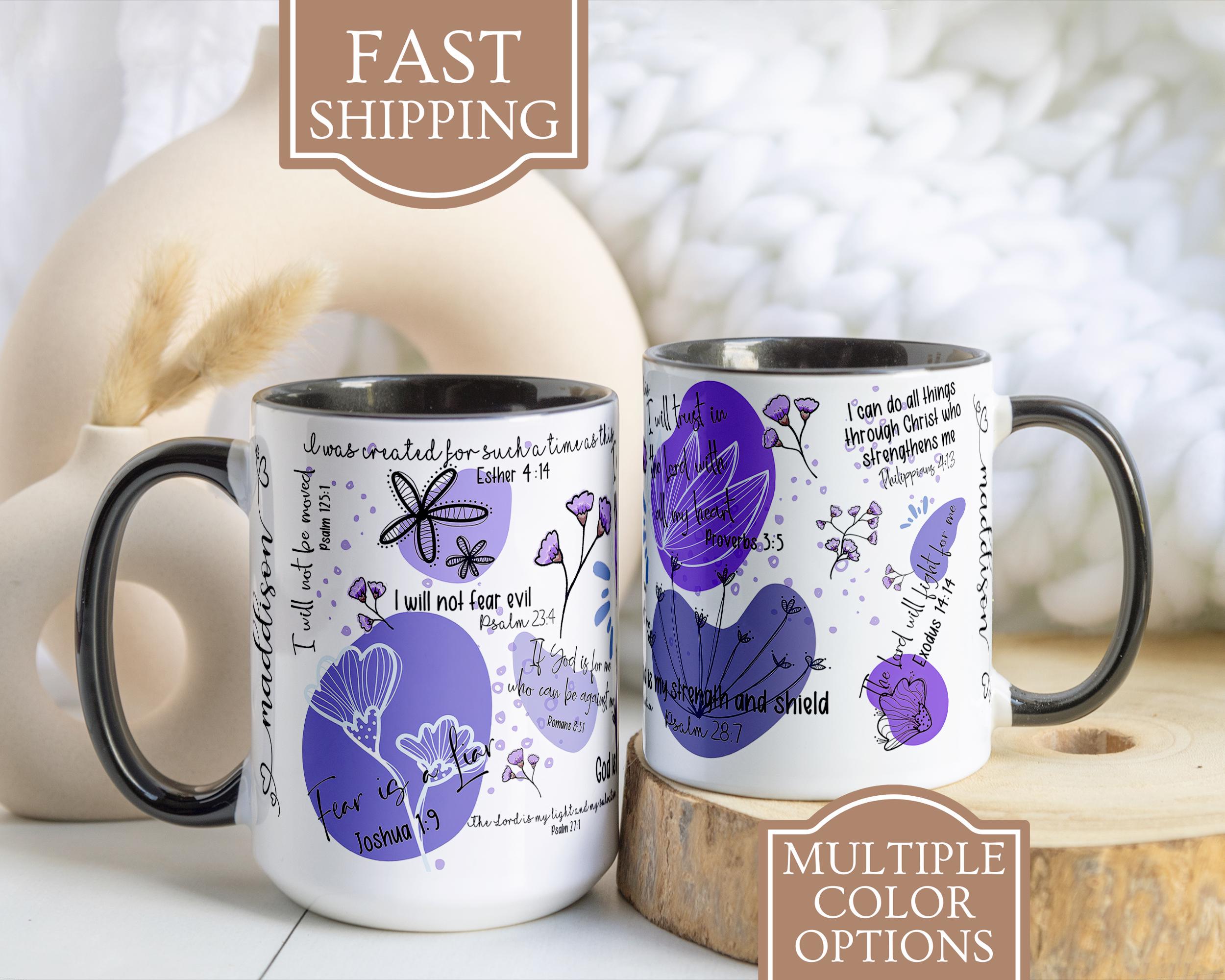Personalized Christian Affirmation Coffee Cup, Bible Verse Coffee Mug, Christian Gift for Her, Scripture Mug, Bible Study Gifts, Easter Gift - Etsy