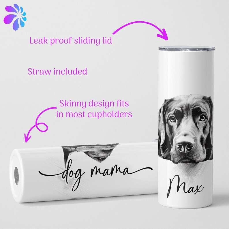 Custom Dog Mom Gift, Chocolate Lab Gifts, Custom Dog Tumbler Cup, Dog Dad Gifts, Dog Lover Gift, Labrador Retriever, Custom Dog Gift image 6