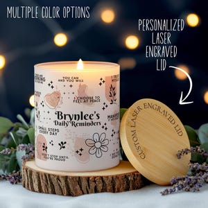 Personalized Daily Reminders Soy Wax Candle, Custom Daily Affirmations Candle Gift For Her, Mental Health Awareness Gift, Best Friend Gift