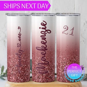 21st Birthday Gift for Daughter - Personalized Birthday Tumbler, Birthday Milestone Gift, Unique 21st Birthday Gift, Custom Party Favors