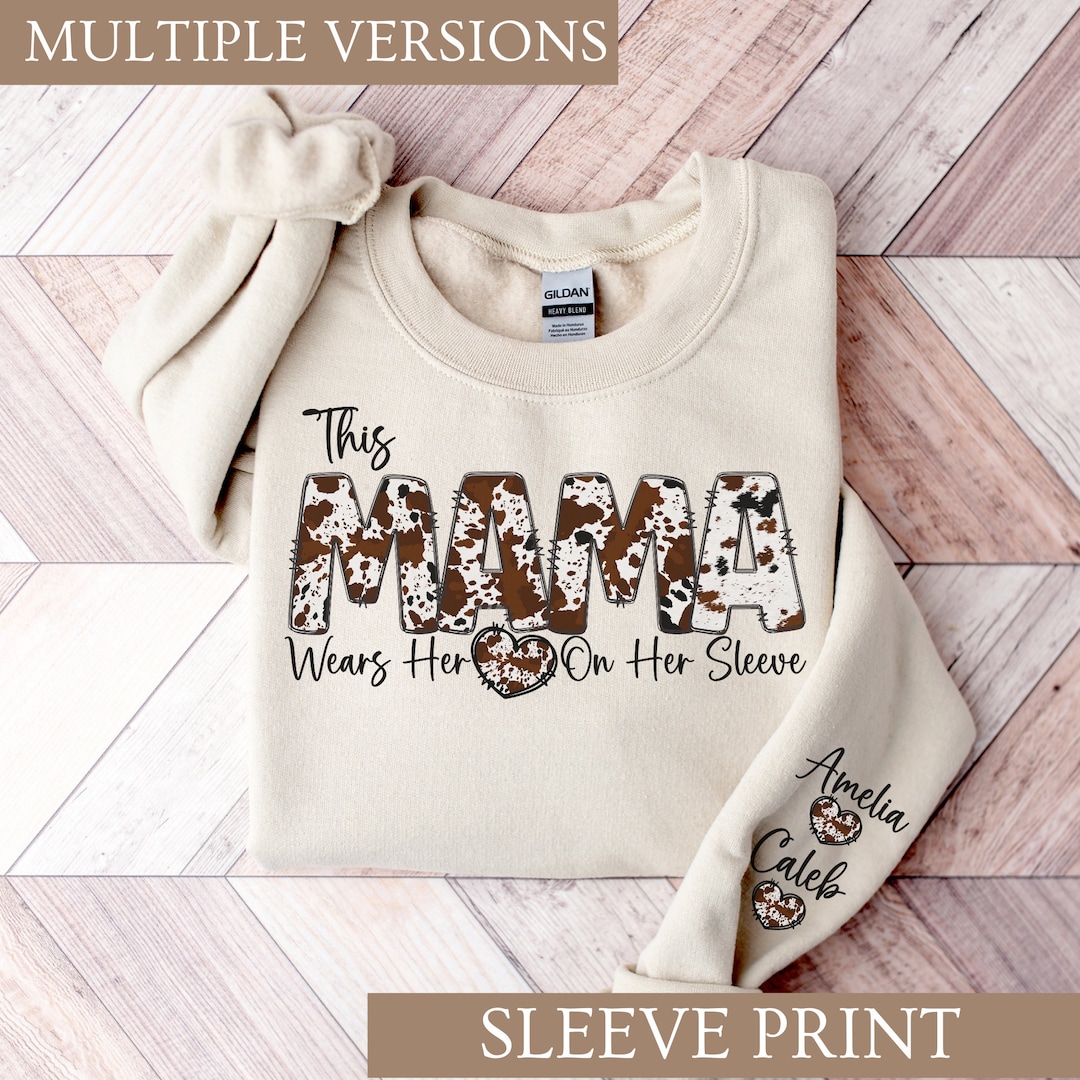 Custom Mama Sweatshirt With Kids Names, Personalized Mom Sweatshirt