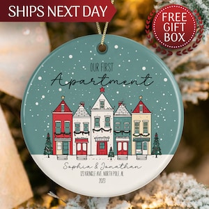 Our First Apartment Ornament Personalized, Custom New Apartment Christmas Ornament For New House Warming Gift, New House Ornament
