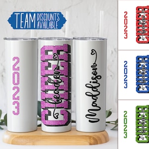Personalized Cheerleader Tumbler, Cheerleading Gifts, Custom Cheer Team Gifts, Cheerleader Team Gifts - Cheer Glitter Tumbler, Cheer Coach