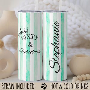 Personalized Birthday Tumbler, 60th Birthday Gift for Daughter, Birthday Milestone Gift, Custom Birthday Party Favors For Girls Trip Tumbler