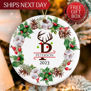 Personalized Christmas Ornament Name, Cute Family Christmas Ornament, Monogram Alphabet Ornament, Custom Initial Ornament For Christmas 2023