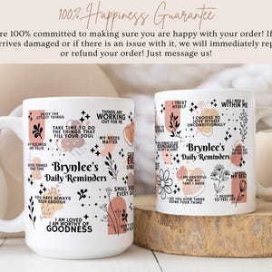 Personalized Daily Affirmations Coffee Mug, Custom Daily Reminders Cup, Best Friend Gift, Mental Health Awareness Gift, Customized Mug zdjęcie 6