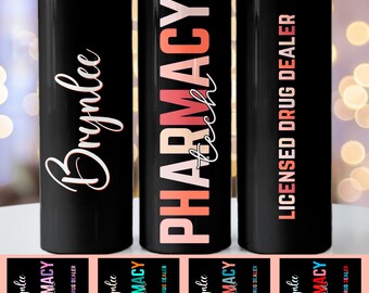 Pharmacy Tech Gift, Personalized, Pharmacist Tech Appreciation, Tumbler with Straw, Pharmacy Graduation, Medical Gifts, PHARMD, RX Gift