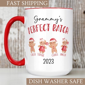 Custom Grandma Christmas Mug, Grammy Perfect Batch, Grandma Gifts, Gifts for Grandma, Personalized Grandma Coffee Mug, Gift from Grandkids