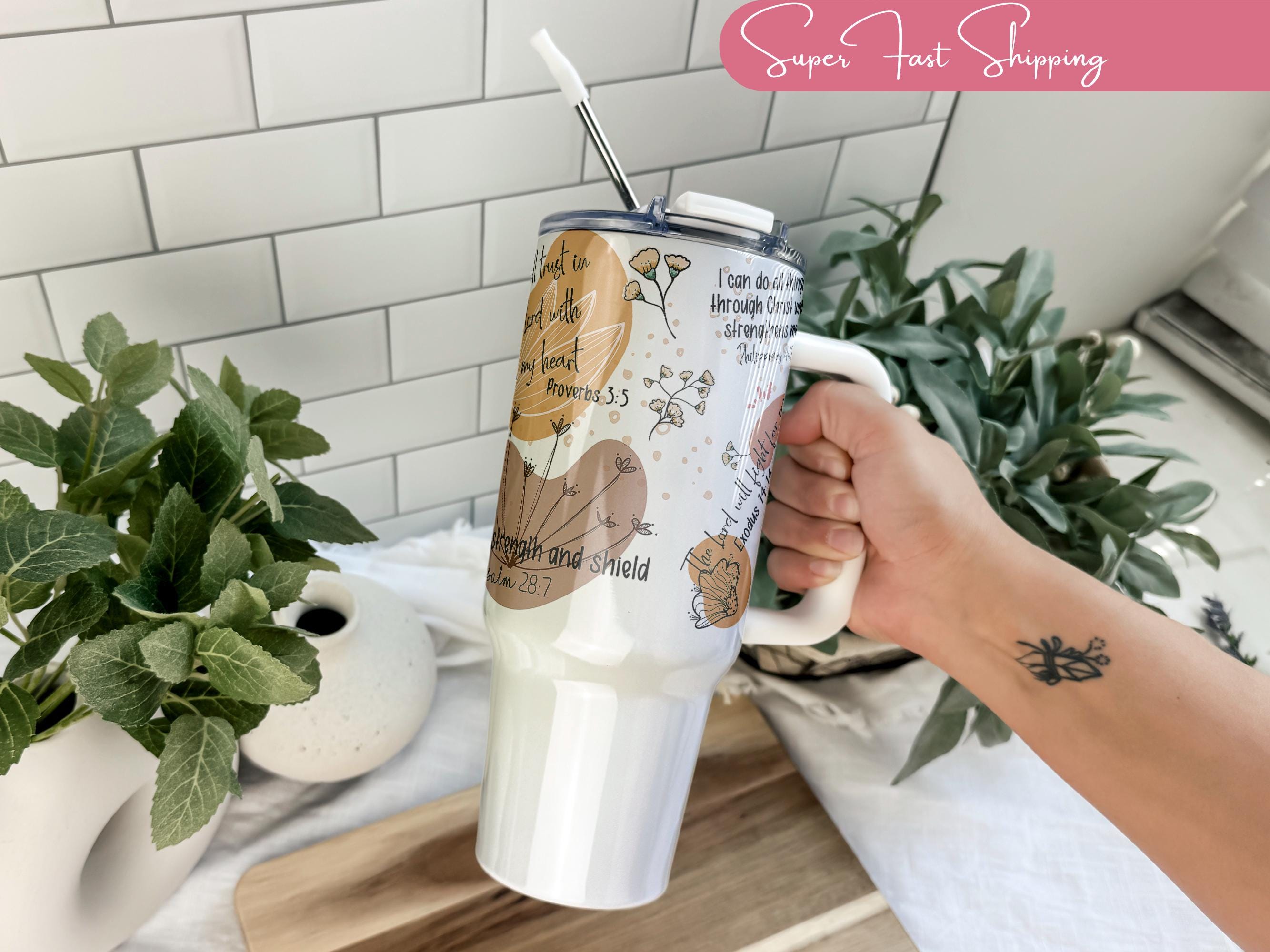 Christian Affirmation Tumbler, Bible Tumbler for Christian Wedding Gift, Bible Verse Tumbler, Bible Affirmations Tumbler for Christian Gift
