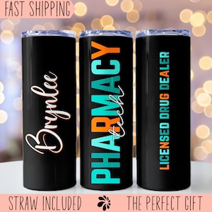 Pharmacy Tech Gift, Personalized, Pharmacist Tech Appreciation, Tumbler with Straw, Pharmacy Graduation, Medical Gifts, PHARMD, RX Gift