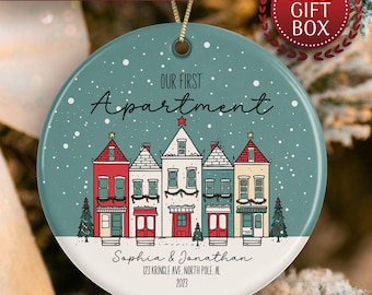 Our First Apartment Ornament Personalized, Custom New Apartment Christmas Ornament For New House Warming Gift, New House Ornament