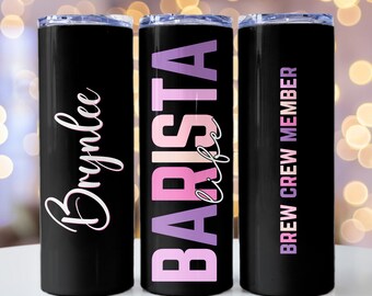 Personalized Barista Tumbler, Travel Coffee Cup, Custom Tumbler, Best Gift for Coffee Lovers, Employee Gift Coworker Gift, Barista Gift