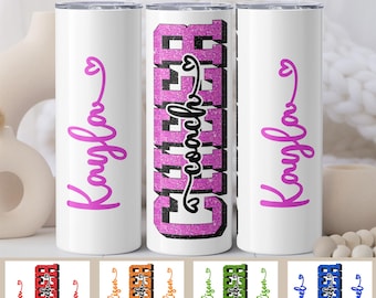 Personalized Cheer Coach Tumbler, Cheerleading Coach Gifts, Gift For Cheer Coach, Cheer Coach Gift, Cheer Coach Glitter Tumbler