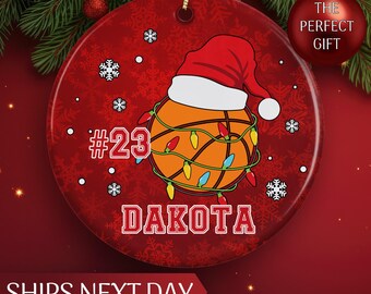 Custom Basketball Ornament, Girls Basketball Ornament, Personalized Basketball Ornament, Basketball Christmas Ornament, Sports Ornament Gift