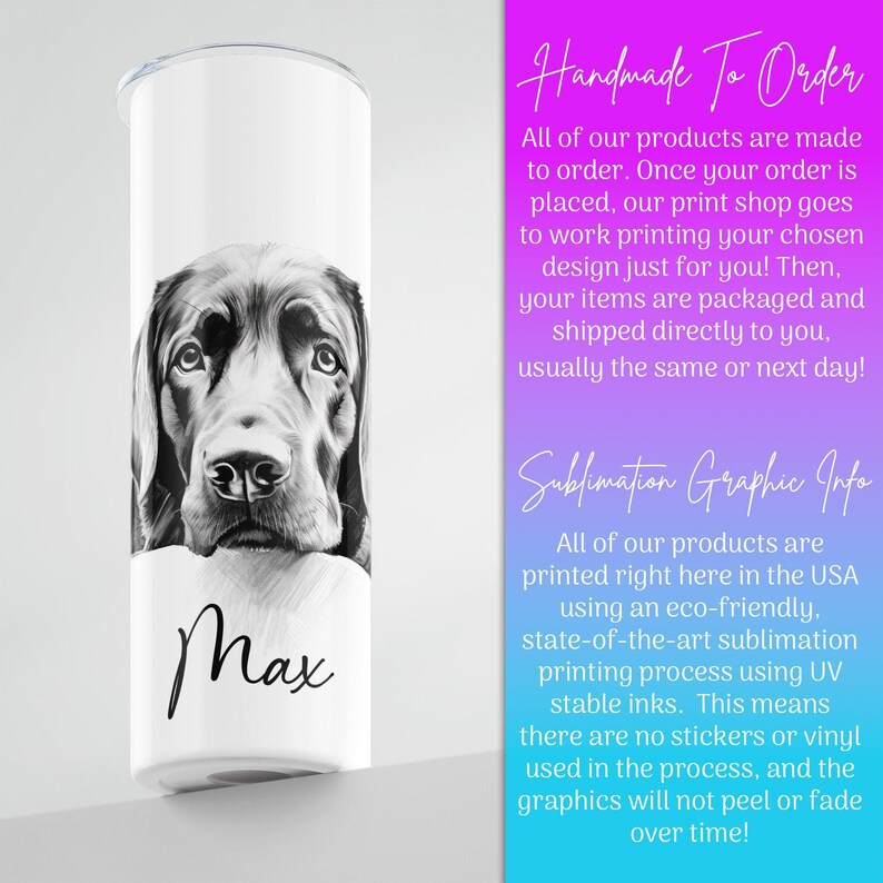 Custom Dog Mom Gift, Chocolate Lab Gifts, Custom Dog Tumbler Cup, Dog Dad Gifts, Dog Lover Gift, Labrador Retriever, Custom Dog Gift image 8