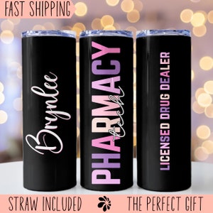 Pharmacy Tech Gift, Personalized, Pharmacist Tech Appreciation, Tumbler with Straw, Pharmacy Graduation, Medical Gifts, PHARMD, RX Gift