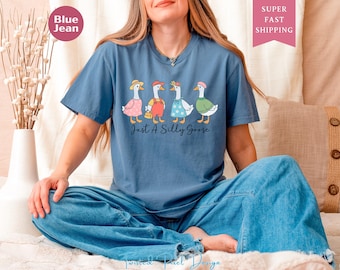 Silly Goose Comfort Colors® Shirt, Silly Goose On The Loose T-Shirt Gift For Women, Goose Lover Funny Gift, Goose T-Shirt, Silly Goose Tee