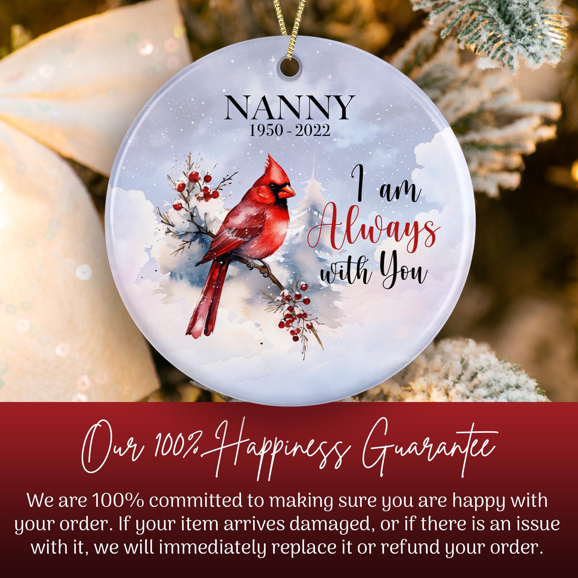 Personalized Cardinal Ornament, Custom Cardinal Memorial Ornament