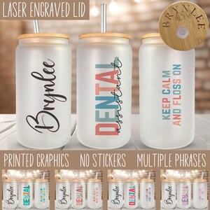 Personalized Dental Assistant Iced Coffee Cup, Dental Hygienist Mug, Dental Student Graduation Gift, Custom Dental Appreciation Gifts