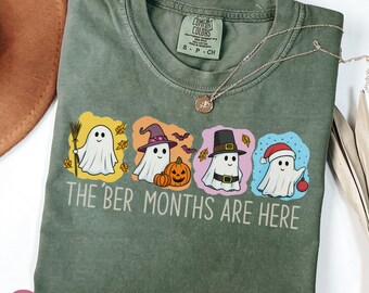 Comfort Colors® Fall Season Shirt, Cute Autumn Ghost T-Shirt, Thanksgiving Tee, The Ber Months Shirt, Fall Lover Gift