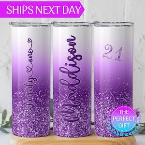 21st Birthday Gift for Daughter - Personalized Birthday Tumbler, Birthday Milestone Gift, Unique 21st Birthday Gift, Custom Party Favors