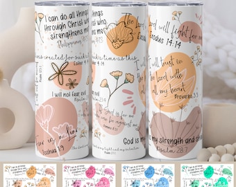 Inspirational Bible Verse Tumbler - Faith and Affirmation Christian Gifts for Women, Religious Easter Gifts, Mother's Day Gift, Bible Verse