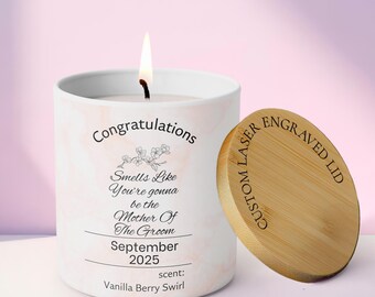 Personalized Smells Like Candle, Mother of The Groom Gift,Wedding Party Gift, Mother Of The Groom Proposal, Bridal Party Soy Wax Candle