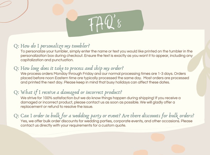 a piece of paper with the words faq's on it