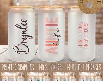 Auntie Iced Coffee Cup, Personalized Auntie, Custom Auntie Gift, Gift For Auntie, Best Aunt Cup, Birthday Gift for Aunt, Aunt Announcement