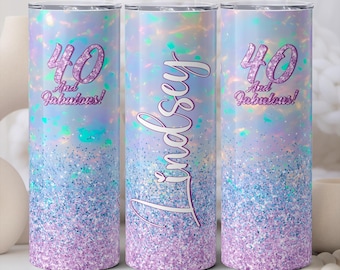 40 and Fabulous Birthday Tumbler With Straw, 40th Birthday Gifts For Her, Personalized Fortieth Birthday Favor, Best Friend Bday Gift