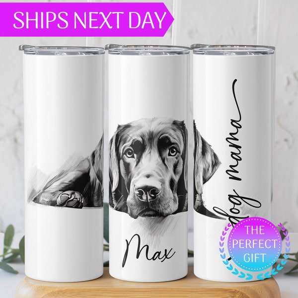 Custom Dog Mom Gift, Chocolate Lab Gifts, Custom Dog Tumbler Cup, Dog Dad Gifts, Dog Lover Gift, Labrador Retriever, Custom Dog Gift