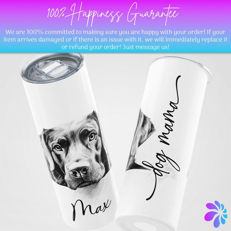 Custom Dog Mom Gift, Chocolate Lab Gifts, Custom Dog Tumbler Cup, Dog Dad Gifts, Dog Lover Gift, Labrador Retriever, Custom Dog Gift image 4